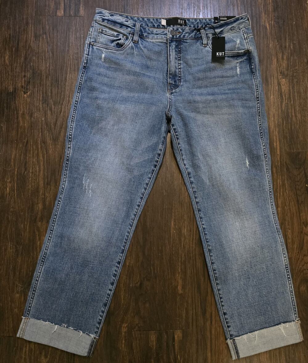 Kut From The Kloth Catherine Jeans Women’s 14 Boyfriend Fit Blue Denim NWT